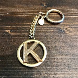 Golden Michael Kors initial keychain - “K”